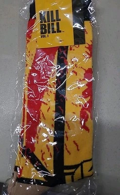 New KILL BILL Vol. 1 Loot Crate Exclusive Yellow Red Blood SOCKS Miramax 2016 - Image 1 of 2