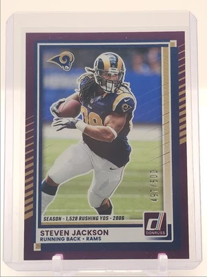 STEVEN JACKSON 2025 DONRUSS SEASON STAT LINE FOOTBALL RAMS /500 Q2277 - Image 1 of 2