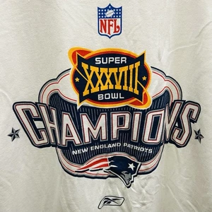 Vintage New England Patriots Super Bowl 38 Reebok Ringer T-Shirt 2004 (Large) - Picture 1 of 6
