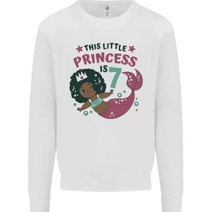 7th Mermaid Birthday 7 Year Old Kids Sweatshirt Jumper - Picture 1 of 9