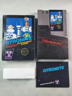 Gyromite (Nintendo NES) COMPLETE CIB Black Box Box 5 Screw Hangtab Tested - Image 1 of 4