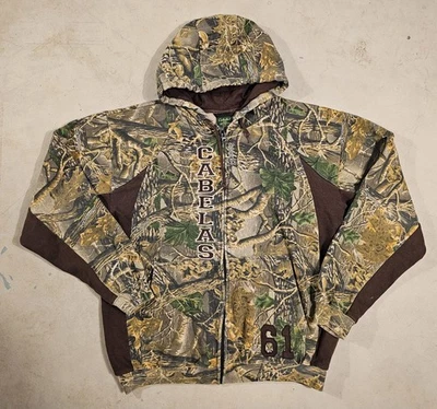 Cabela's Hoodie Camo Seclusion 3D Mens Large Full Zip Fleece Hunting Outdoors - Image 1 of 4