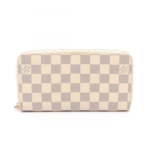 LOUIS VUITTON（LV） Portafoglio lungo Louis Vuitton zip N60019 Damier tela azzurra bianco us