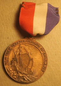 1940 New York Knights of Columbus Bronze Medal Columbian Mile to Gene Venzke - Picture 1 of 3