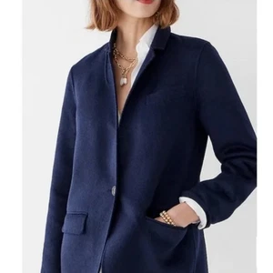 J. Crew Leighton Blazer Jacke doppelseitige Wolle Größe 8 marineblau BJ930 Academia Prep - Bild 1 von 4
