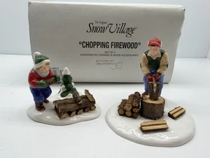 DEPT 56 Snow Village Hackbrennholz #54863 handbemalt Keramik & Holz - Bild 1 von 10