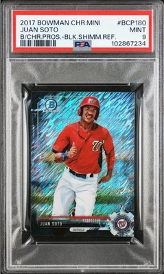 Bowman Chrome Mini Prospects Black Shimmer Refractor Juan Soto 2017/100 PSA 9 Foto 1 de 2