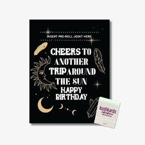 Celestial Birthday Card "Cheers To Another Trip Around The Sun" by KushKards - Picture 1 of 2