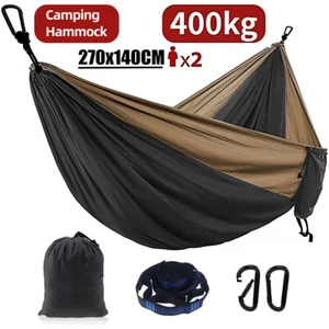 Outdoor Camping Hammock with Adjustable Strap Portable Hanging Bed Travel Swing - Picture 1 of 14