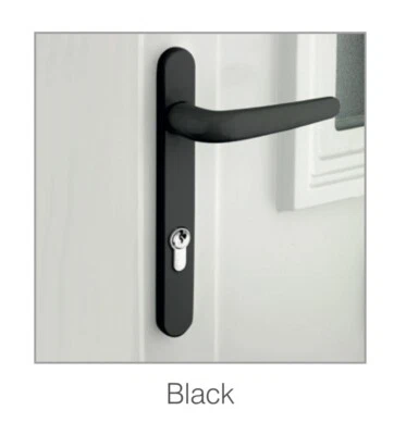 MILA Prolinea Door Handles 92pz Lever/Lever 220mm Backplate - Black - Image 1 of 3