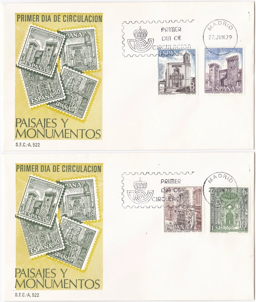 Spain FDC 1979 – Michel nº 2419/22 Tourism: Architecture - Image 1 of 1
