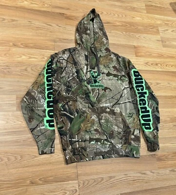 Bucked Up Real Tree Hoodie Sweatshirt Hunting Camouflage Green Size Medium - Image 1 of 4