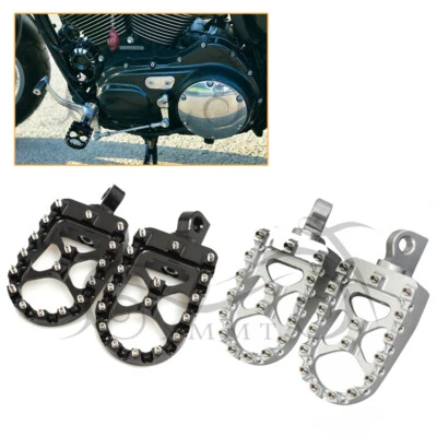 Reposapiés CNC anchos Fatboy Bobber para Harley Dyna Sportster Iron 883 Foto 1 de 4