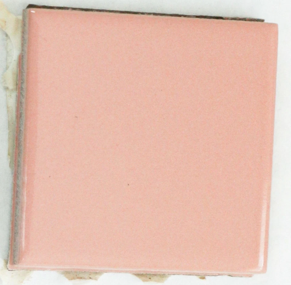 1 7/8" x 1 7/8" Tile Pink Peach Glossy Mosaic Ceramic Wall Remodel  C#590 1 Pc - Image 1 of 1