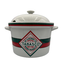 Mc Ilhenny Co Tabasco Sauce Bean Pot and Lid Advertising Kitchenware READ