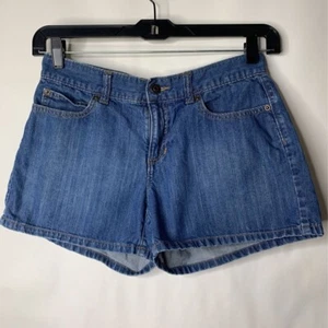 Gap Jeans Girls Denim Shorts Blue Pockets Flat Front Medium Wash Cotton 6 - Picture 1 of 5