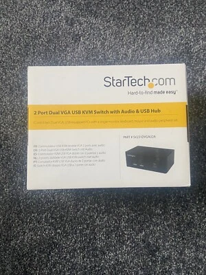 STARTECH 2PORT DUAL VGA USB KVM SWITCH WITH AUDIO & USB HUB Brand New, Un Opened - Image 1 of 4
