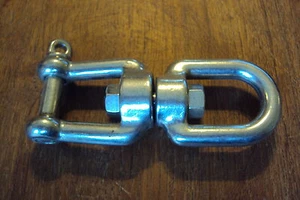  3/8" x 4 1/2" long Stainless Anchor Swivel Eye - Jaw SWIVEL NEW  - Imagen 1 de 4