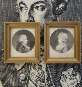 2 gravures XVIII portrait homme et femme physionautrace paris ST honoré Chrétien