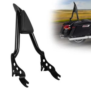 Black Sissy Bar Detachable Passenger Backrest for Harley Touring Models 2009-24 - Foto 1 di 7
