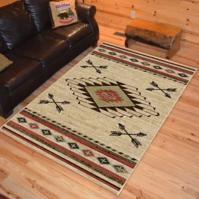 8x10 (7'10" x 9'10") Southwestern Tribal Lodge Arrow Area Rug **FREE SHIPPING** - Image 1 of 4