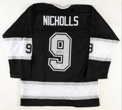 Camiseta deportiva XL personalizada firmada por Bernie Nicholls de Los Angeles Kings (certificado de autenticidad testigo de la JSA) Foto 1 de 4