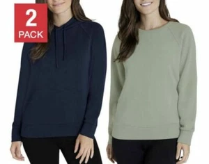 Eddie Bauer Women's 2-Pack Comfort Combo, Hoodie & Crewneck, NEW - Picture 1 of 10