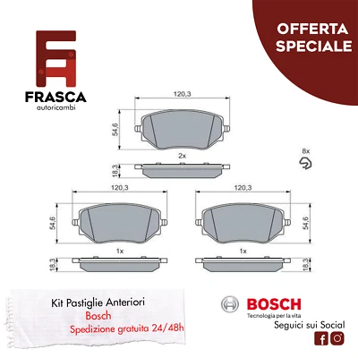 Pastiglie Freno Anteriori Bosch Renault Clio V 1.5 dCi 116 CV 1.0 LPG 101 CV - Imagen 1 de 3