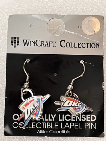 Oklahoma City Thunder NBA Wincraft Collection Dangle Logo Earrings Cover