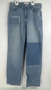 Abercrombie Slim 15/16 Jeans Distressed Patches Girls High Rise Ankle Straight - Picture 1 of 21