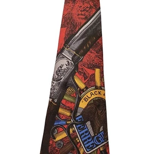 Men’s 100% Silk Necktie GIANFRANCO FERRE ITALY Designer Red- Hunting/Gun/Lion - Picture 1 of 8