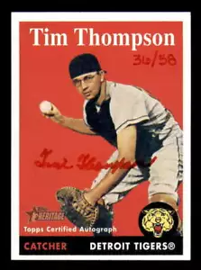 Topps Heritage Real One 2007 autógrafo/auto tinta roja TT Tim Thompson Tigers 36/58 - Imagen 1 de 2