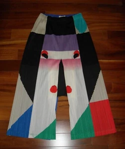 NWOT Women's Ikko Tanaka Issey Miyake FACE Pants Multi Color Size 3 PP66-JF512 - Picture 1 of 14