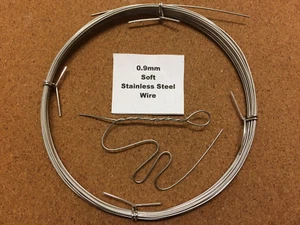 0.9mm x 10m 20 SWG SOFT Annealed Stainless Steel Wire Locking Safety Sculpting - Imagen 1 de 1