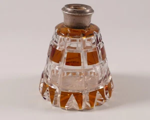 Großer Flakon oder Leuchter oder Vase Böhmen Gelb 835 Silber Silbermontur - Bild 1 von 7