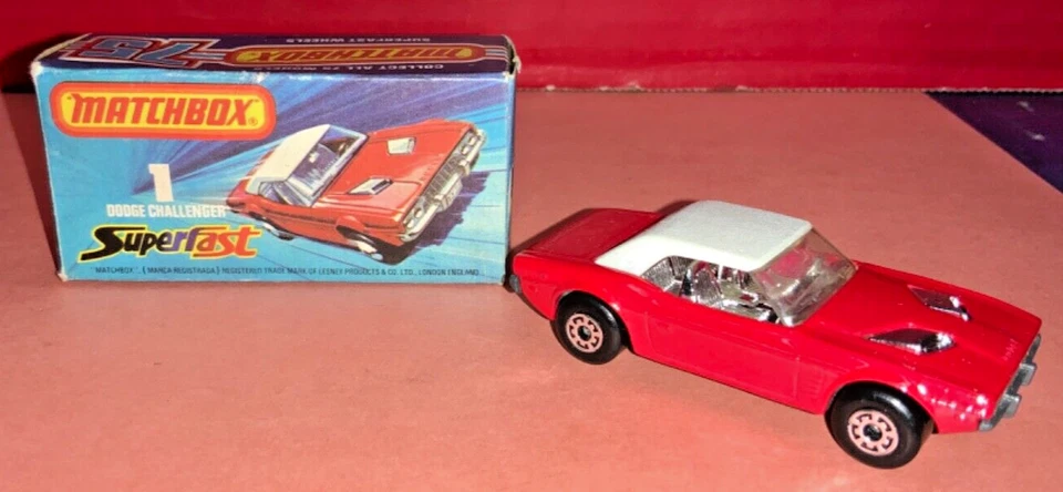 VTG 1978 Matchbox Lesney Superfast 1 Dodge Challenger w/ Box - AS IS - Image 1 of 4