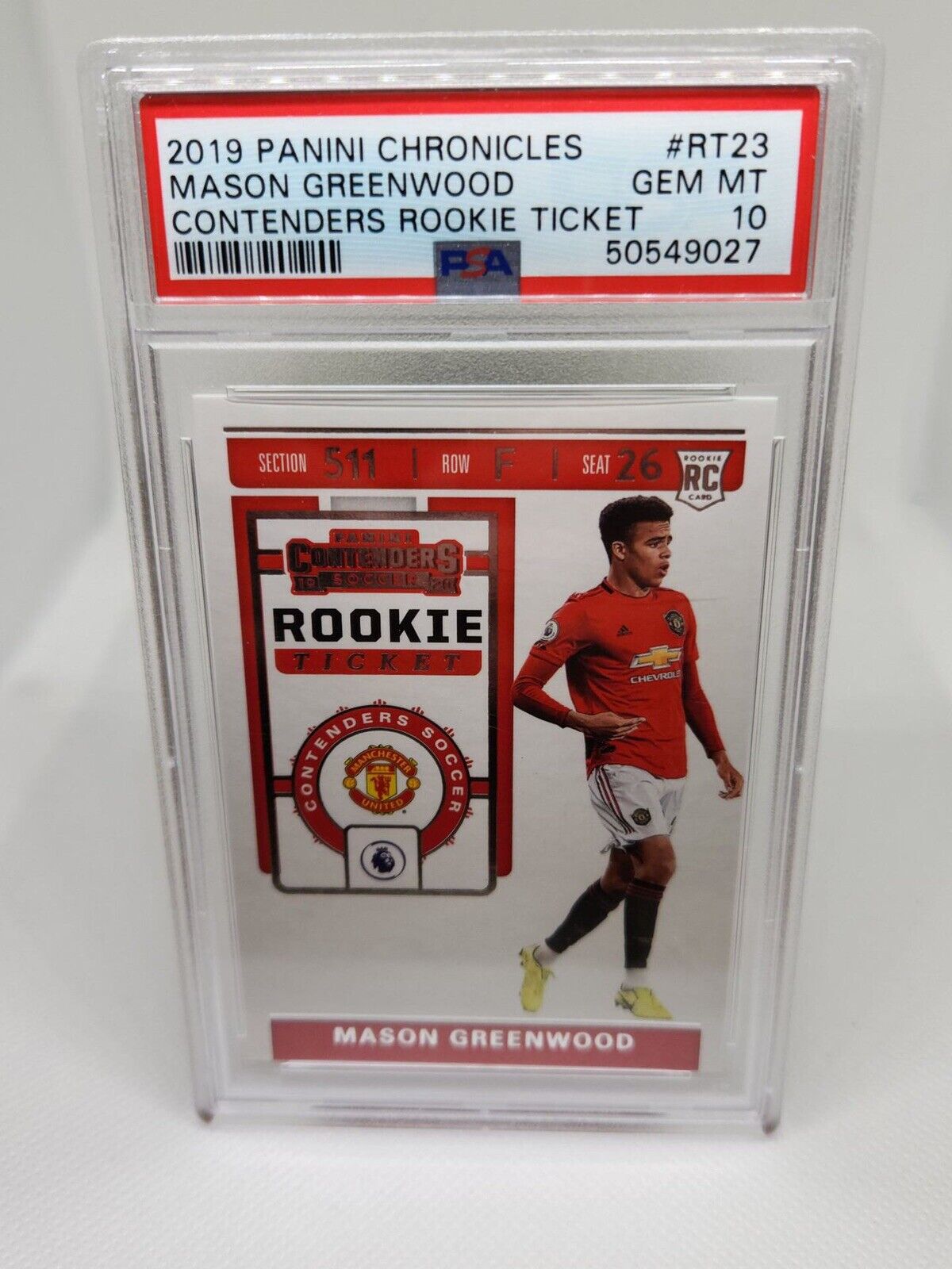 2019 Panini Chronicles Contenders Ticket Mason Greenwood PSA 10 GEM MT Rookie RC