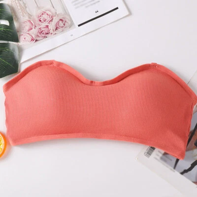 Women Solid Plain Boob Tube Strapless Bra Chest Wrap Stretch Crop Top Underwear - Image 1 of 4