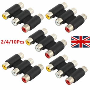 2-10X 3 RCA AV Audio Video Female to Female F/F Jack Coupler Adapter Connector - Picture 1 of 15