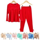 Girls Loungewear Tracksuit Top & Leggings Set Bow Pleated Frill 2pc Outfit 2-10Y