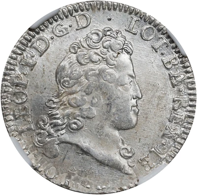1716 FRENCH LORRAINE DUKE LEOPOLD (THE GOOD) SILVER TESTON KM-96 NGC MS-62 - Image 1 of 4