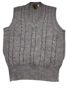 Boston Traders Vest Sweater Womens Large Sleeveless Gray Cable Knit Pure Wool - Picture 1 of 5