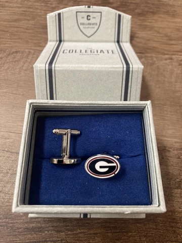 NEW UGA University Of Georgia Cufflinks Bulldog Stainless Steel Official Cover