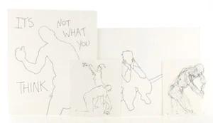 Charles Lynn Bragg 4 Pieces of original pen on paper. Signed drawings - Picture 1 of 8