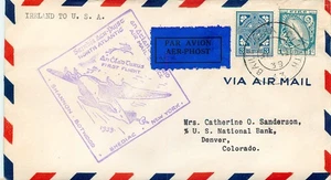 PRIMER VUELO NORTH Atlantic 1939 LONDRES Inglaterra a Denver EE. UU. VÍA NY PAN-AMER - Imagen 1 de 4