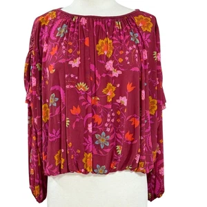 Blusa Free People Flor Silvestre Miel Boho Top Talla Pequeña - Imagen 1 de 5