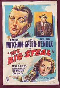 BIG STEAL POSTER 1949 ROBERT MITCHUM JANE GREER WILLIAM BENDIX 1S - Picture 1 of 6