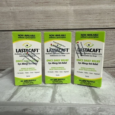 Gotas para los ojos Lastacaft Once Daily Relief 0,17 fl oz suministro/botella para 60 días (paquete de 3) Foto 1 de 3