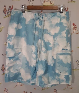 ๐ฃ Simms Solarflex Fishing Board Short Mens Large x 11 Cloud Pattern Guide - Picture 1 of 11