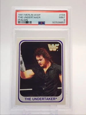 THE UNDERTAKER 1991 TOPPS CHROME MERLIN WWF ITALIAN PSA 9 Q4444 - Image 1 of 2